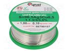 Soldering wire; Sn96,5Ag3Cu0,5; 1mm; 100g; lead free; reel; 3% CYNEL