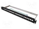 Patch panel; patch panel; Keystone; black; Number of ports: 24 LOGILINK