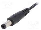 Cable; 2x0.5mm2; wires,DC 5,5/2,1 plug; straight; black; 0.23m ESPE