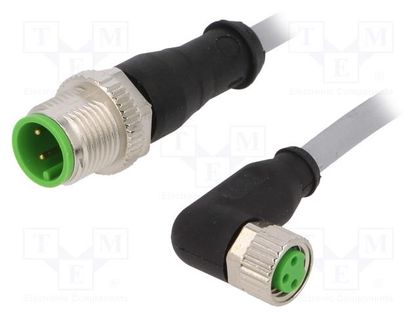Connection lead; PIN: 3; 2m; plug; 60VAC; 4A; -30÷80°C; PUR,PVC; IP67 MURR ELEKTRONIK 7000-40601-2200200