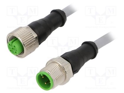 Connection lead; M12; PIN: 4; straight; 2m; plug; 30VAC; 4A; IP67 MURR ELEKTRONIK 7000-40021-2240200