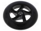 Wheel; black; push-in; Ø: 144mm; Plating: rubber; W: 29mm; 1pcs. POLOLU