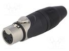 Plug; XLR; female; PIN: 5; straight; for cable; soldering; tinned AMPHENOL