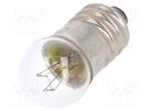 Filament lamp: miniature; E10; 24VDC; 100mA; Bulb: spherical; 2.4W BRIGHTMASTER