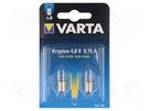 Filament lamp: krypton; P13,5s; 4.8V; 750mA; 2pcs; blister VARTA