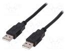 Cable; USB 2.0; USB A plug,both sides; nickel plated; 1m; black BQ CABLE