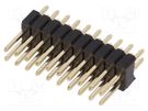 Pin header; pin strips; male; PIN: 20; straight; 1.27mm; THT; 2x10 CONNFLY