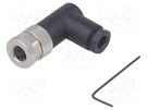 Connector: M8; female; PIN: 3; angled 90°; unshielded; for cable TE Connectivity