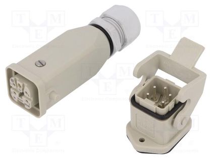 Connector: HDC; male + female; plug + socket,complete set; PIN: 5 HARTING 10200040002