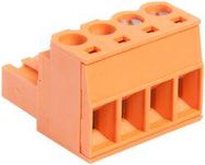 TERMINAL BLOCK PLUGGABLE, 4 POSITION, 26-12AWG