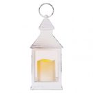 LED decoration – antique lantern, white, flashing, 3x AAA, indoor, vintage, timer, EMOS