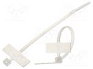 Cable tie; with label; L: 100mm; W: 2.5mm; polyamide; natural FIX&FASTEN