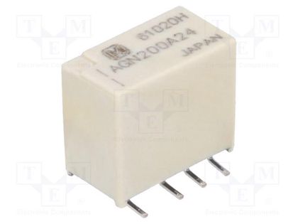 Relay: electromagnetic; DPDT; Ucoil: 24VDC; Icontacts max: 1A; SMT PANASONIC AGN200A24
