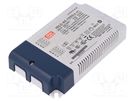 Power supply: switched-mode; LED; 65W; 46÷62VDC; 1050mA; IP20; 87% MEAN WELL