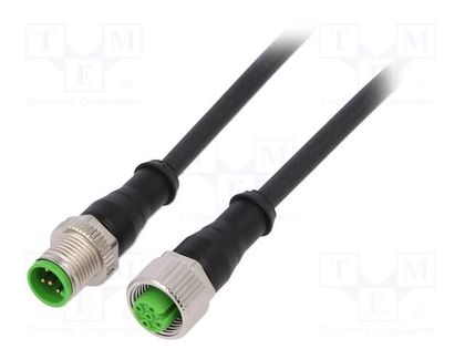 Connection lead; M12; PIN: 5; 0.3m; plug; 30VAC; 4A; -30÷80°C; PUR MURR ELEKTRONIK 7000-40041-6350030