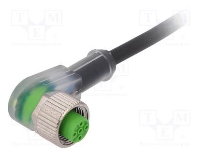 Connection lead; M12; PIN: 4; angled; 5m; plug; 4A; -25÷80°C; PUR MURR ELEKTRONIK 7000-12421-6340500