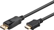 DisplayPort to HDMIā„¢ Adapter Cable, gold-plated, 2 m, black - DisplayPort male (1.2) > HDMIā„¢ connector male (type A) (1.4)