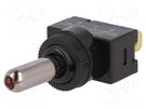 Switch: toggle; Pos: 2; SPST; ON-OFF; 20A/12VDC; Toggle: round; 50mΩ SCI
