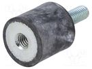 Vibration damper; M6; Ø: 20mm; rubber; L: 20mm; Thread len: 18mm ELESA+GANTER