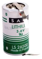 Liitiumpatarei R14(C) LS26500CNR 3.6V 8500mAh Solder rad. Saft