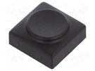 Button; rectangular; black; polyamide; 15.5x15.5mm Marquardt