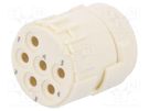 Connector: M23; contact insert; PIN: 6; female; crimped; 300V; 20A HARTING