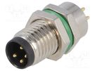 Connector: M8; male; PIN: 4; for panel mounting,front side nut BULGIN