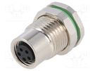 Connector: M8; female; PIN: 5; for panel mounting,front side nut BULGIN