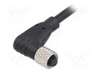 Connector: M5; plug; female; cables; PIN: 3; 1A; angled; IP67; 60V BULGIN