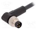 Connection lead; M8; PIN: 4; angled; 2m; plug; 60VAC; 4A; -25÷80°C LAPP