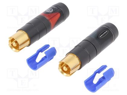 Plug; RCA; male; straight; soldering; gold-plated; for cable NEUTRIK NTR-NF2C-B/2