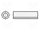 Spacer sleeve; cylindrical; polyamide; L: 40mm; Øout: 9mm; Øint: 5mm FIX&FASTEN