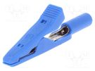 Crocodile clip; 15A; 60VDC; blue; Grip capac: max.4mm; 930317802 HIRSCHMANN T&M