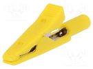 Crocodile clip; 15A; 60VDC; yellow; Grip capac: max.4mm; 930317803 HIRSCHMANN T&M