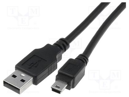 Cable; USB 2.0; USB A plug,USB B mini plug; nickel plated; 1.8m ASSMANN AK-300108-018-S