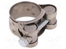 T-bolt clamp; W: 18mm; Clamping: 23÷25mm; chrome steel AISI 430; S MPC INDUSTRIES