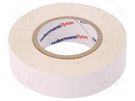 Tape: textile; W: 19mm; L: 10m; Thk: 0.31mm; white; 64N/cm; 10%; rubber HELLERMANNTYTON