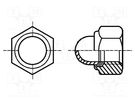 Nut; hexagonal; M4; 0.7; steel; Plating: zinc; 7mm; BN 167; DIN 986 BOSSARD
