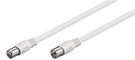Antenna Cable (Class A+, >95 dB), 3x Shielded, 1.5 m, white - coaxial plug > coaxial socket (fully shielded)