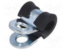Fixing clamp; ØBundle : 6mm; W: 15mm; steel; Cover material: EPDM MPC INDUSTRIES