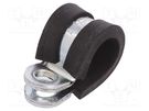Fixing clamp; ØBundle : 9mm; W: 9mm; steel; Cover material: EPDM MPC INDUSTRIES