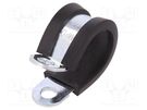 Fixing clamp; ØBundle : 16mm; W: 12mm; steel; Cover material: EPDM MPC INDUSTRIES
