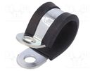 Fixing clamp; ØBundle : 21mm; W: 20mm; steel; Cover material: EPDM MPC INDUSTRIES