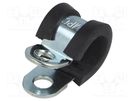 Fixing clamp; ØBundle : 10mm; W: 12mm; steel; Cover material: EPDM MPC INDUSTRIES