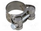 T-bolt clamp; W: 18mm; Clamping: 26÷28mm; chrome steel AISI 430; S MPC INDUSTRIES
