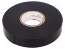 Tape: electrical insulating; W: 19mm; L: 9.1m; Thk: 0.8mm; black PLYMOUTH