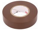 Tape: electrical insulating; W: 19mm; L: 20m; Thk: 0.18mm; brown PLYMOUTH
