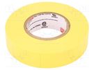 Tape: electrical insulating; W: 19mm; L: 20m; Thk: 0.18mm; yellow PLYMOUTH