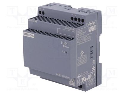 Power supply: switched-mode; for DIN rail; 96W; 24VDC; 4A; DIN SIEMENS 6EP3333-6SB00-0AY0