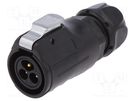 Connector: circular; plug; size 20; 02; male; PIN: 3; with latch LUTRONIC